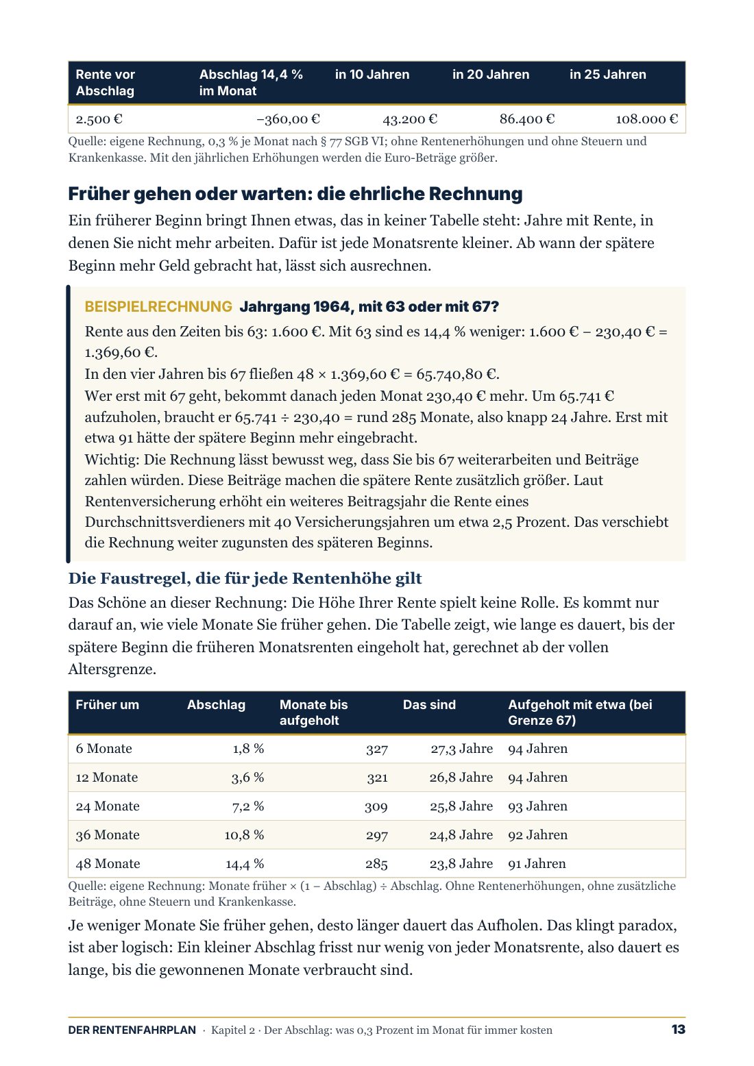 Seite 13: Früher gehen oder warten, die Rechnung in Euro